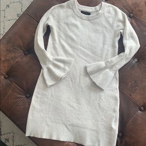 BR ruffle cuff wool blend dress